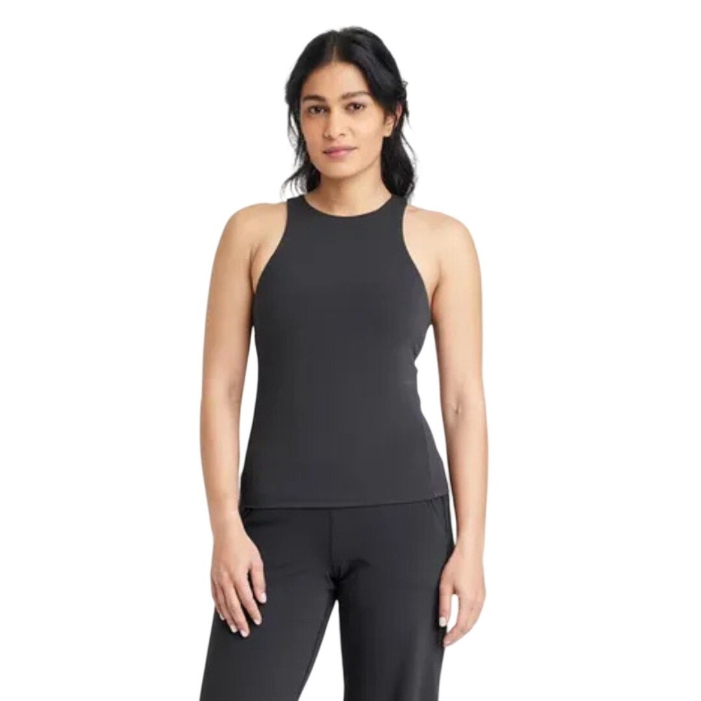 All in Motion Women's Black Quick Dry High Neck Everyday Soft Tank Top Size XL